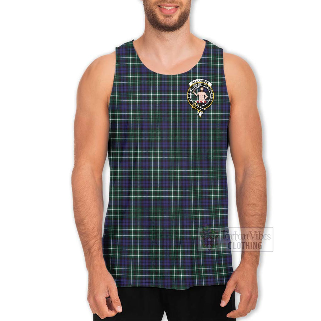 Tartan Vibes Clothing Allardice Tartan Men's Tank Top with Family Crest Celtic Skull Style