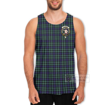 Allardice Tartan Men's Tank Top with Family Crest Celtic Skull Style