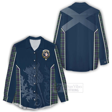 Allardice Tartan Women's Casual Shirt with Family Crest and Scottish Thistle Vibes Sport Style