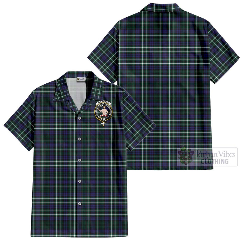 Allardice Tartan Cotton Hawaiian Shirt with Family Crest Kid - Tartan Vibes Clothing