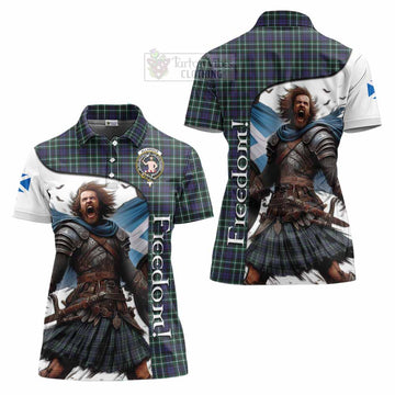 Allardice Crest Tartan Women's Polo Shirt Inspired by the Freedom of Scottish Warrior