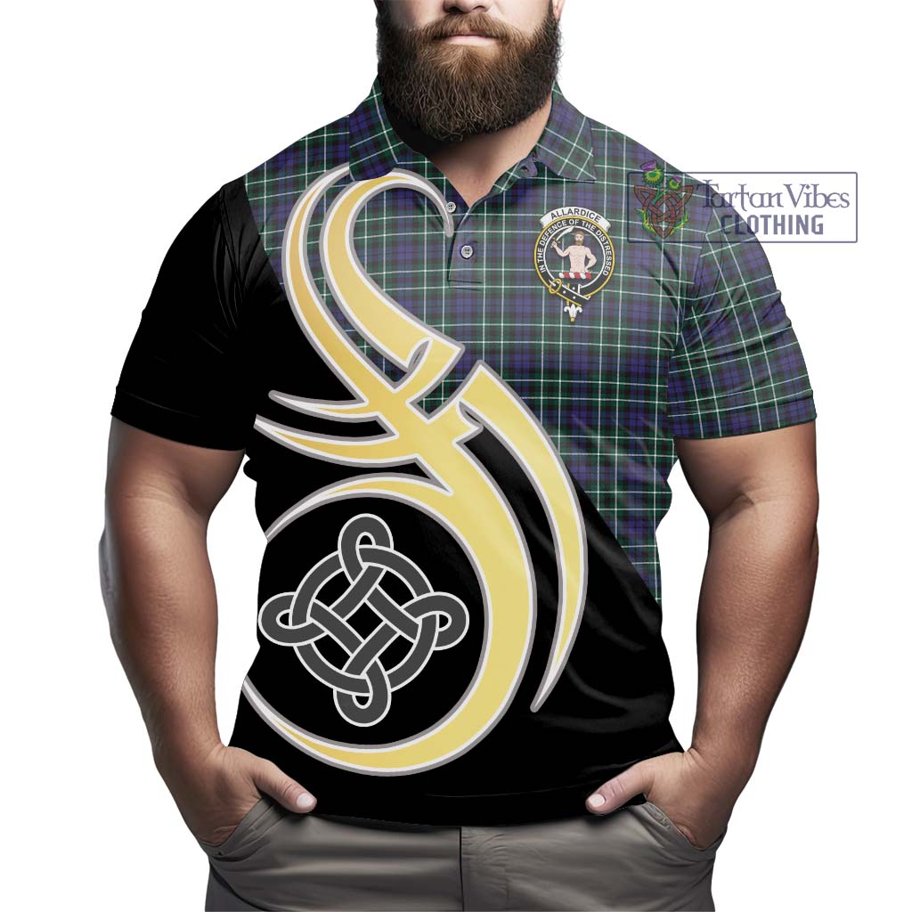 Allardice Tartan Polo Shirt with Family Crest and Celtic Symbol Style - Tartan Vibes Clothing