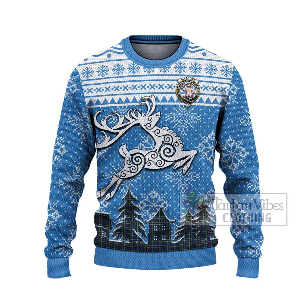 Tartan Vibes Clothing Allardice Clan Christmas Ugly Sweater with Tartan and Celtic Raindeer Style