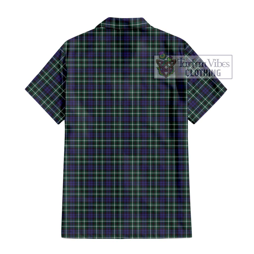 Tartan Vibes Clothing Allardice Tartan Short Sleeve Button Shirt with Family Crest DNA In Me Style