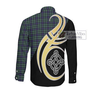 Allardice Tartan Long Sleeve Button Shirt with Family Crest and Celtic Symbol Style