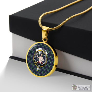 Allardice Tartan Circle Necklace with Family Crest