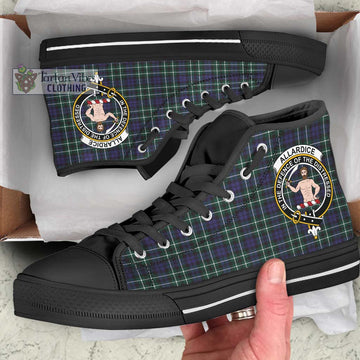 Allardice Tartan High Top Shoes with Family Crest