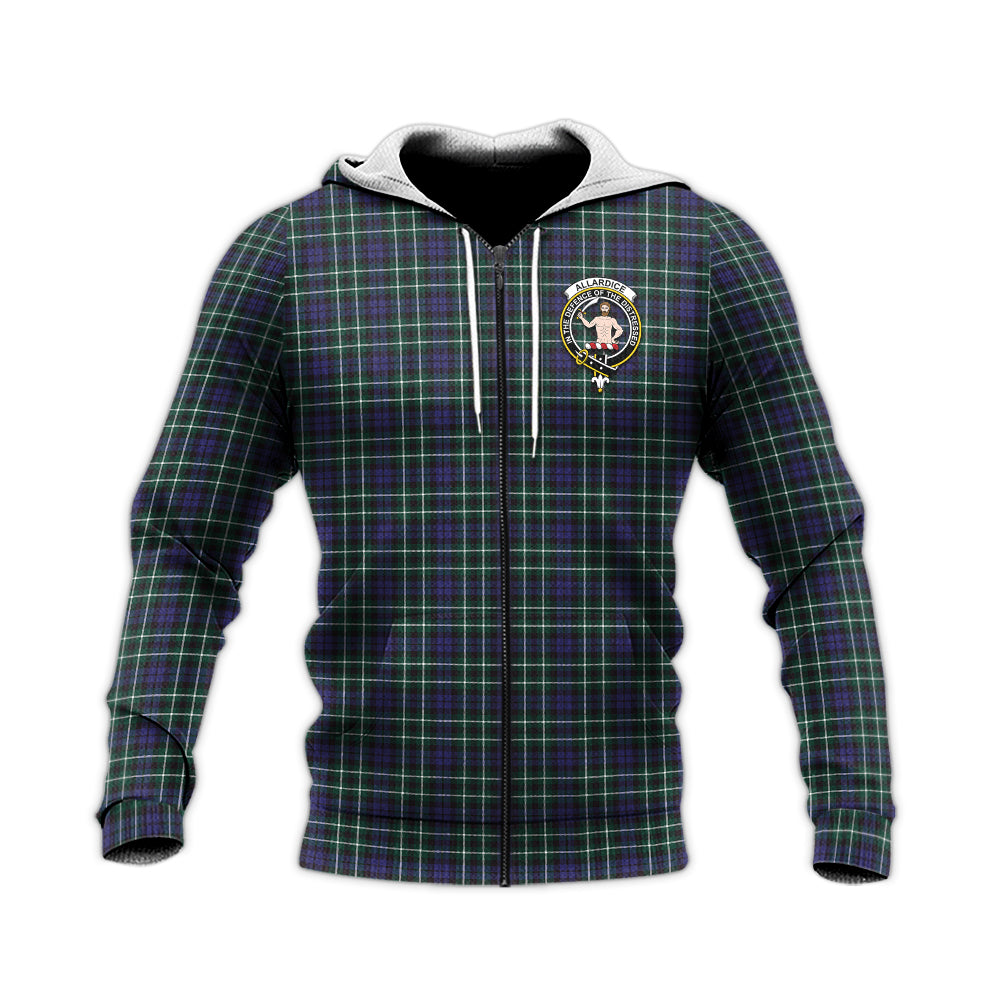 Allardice Tartan Knitted Hoodie with Family Crest Unisex Knitted Zip Hoodie - Tartanvibesclothing