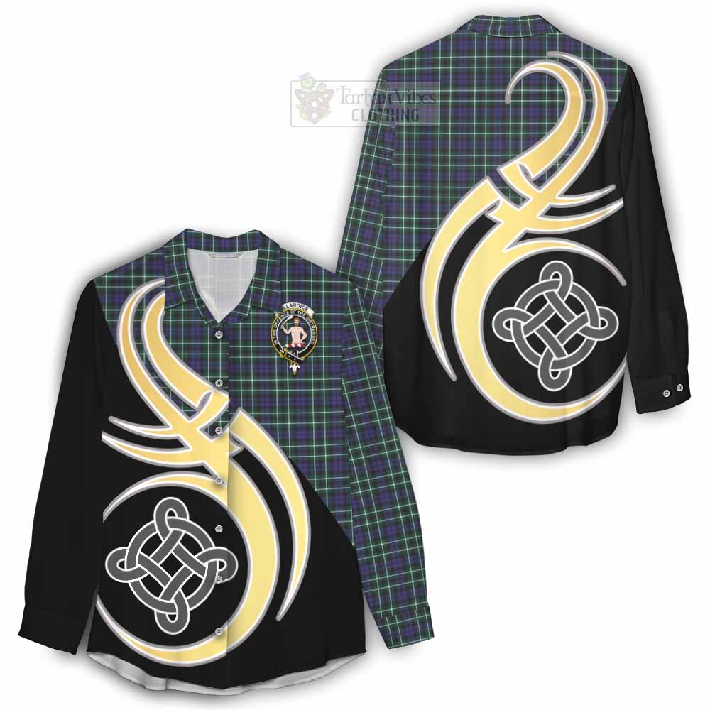 Tartan Vibes Clothing Allardice Tartan Women's Casual Shirt with Family Crest and Celtic Symbol Style