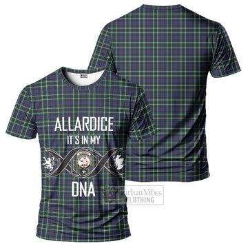 Allardice Tartan T-Shirt with Family Crest DNA In Me Style - Tartan Vibes Clothing