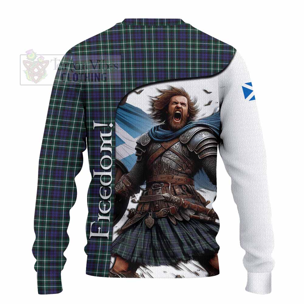 Tartan Vibes Clothing Allardice Crest Tartan Knitted Sweater Inspired by the Freedom of Scottish Warrior