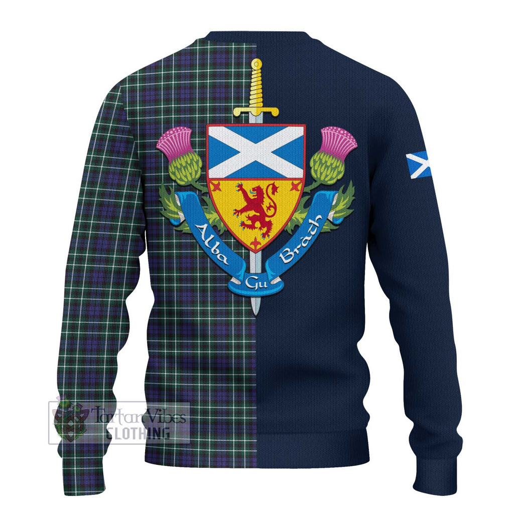 Tartan Vibes Clothing Allardice Tartan Knitted Sweater with Scottish Lion Royal Arm Half Style