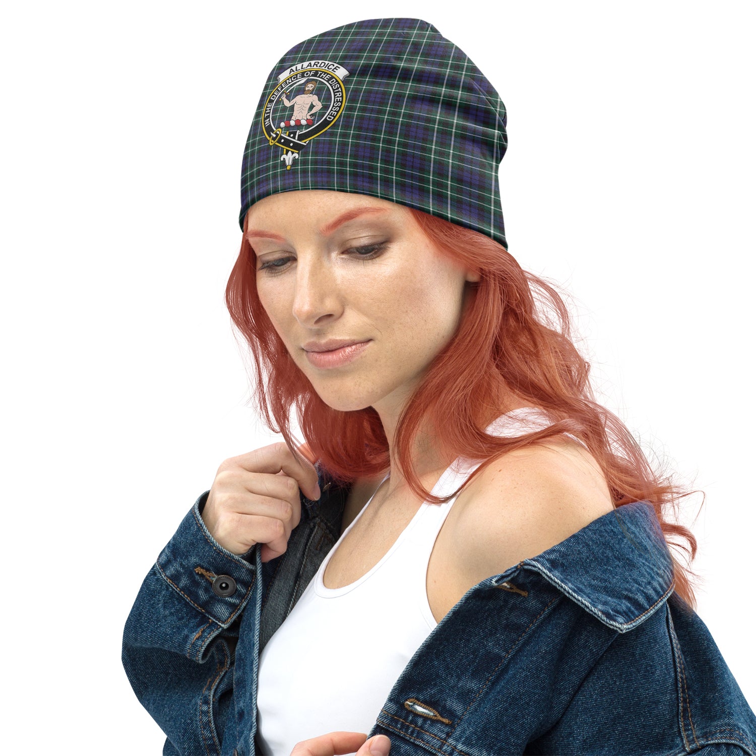 Allardice Tartan Beanies Hat with Family Crest - Tartan Vibes Clothing