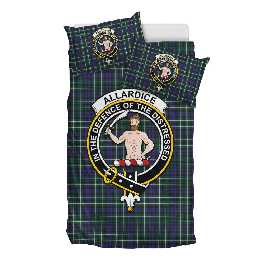 Allardice Tartan Bedding Set with Family Crest - Tartan Vibes Clothing