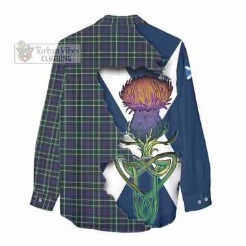 Allardice Tartan Family Crest Women's Casual Shirt Scottish Thistle Celtic Inspired - Tartan Vibes Clothing