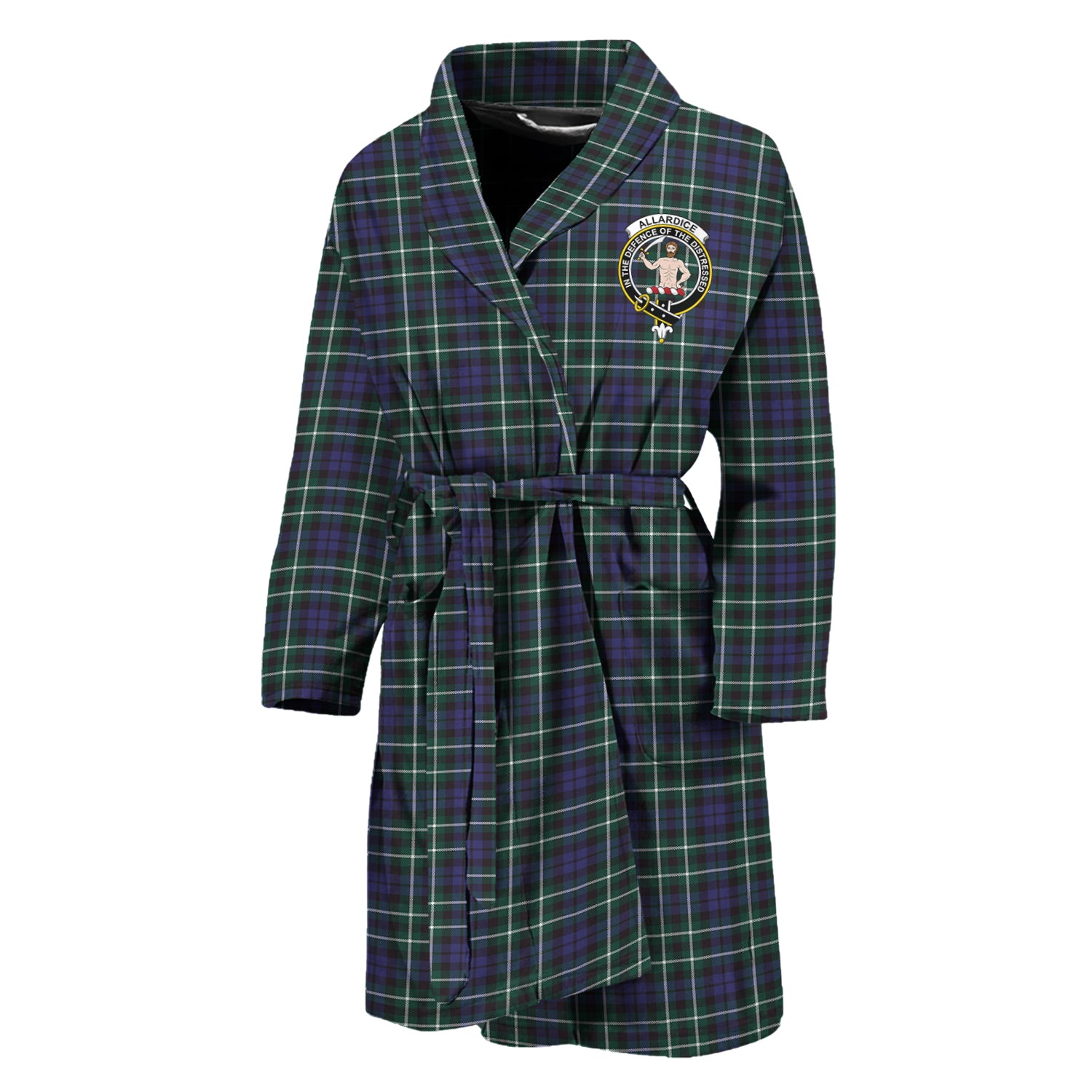 Allardice Tartan Bathrobe with Family Crest Unisex M - Tartan Vibes Clothing