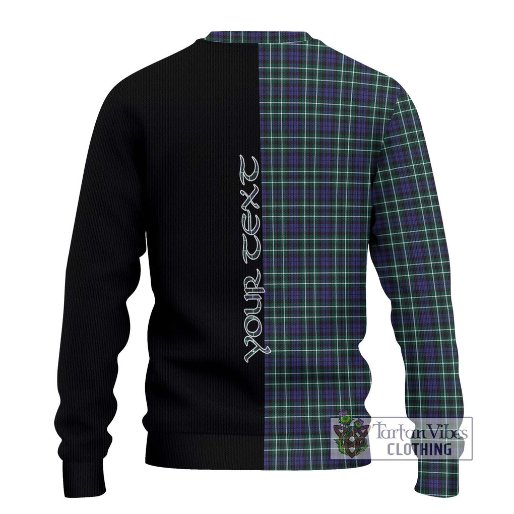 Allardice Tartan Knitted Sweater with Family Crest and Half Of Me Style - Tartanvibesclothing Shop