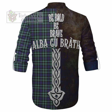 Allardice Tartan Family Crest Ghillie Kilt Shirt Alba Gu Brath Be Brave Lion Ancient Style - Tartan Vibes Clothing