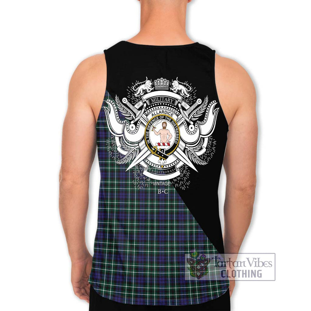 Allardice Tartan Men's Tank Top with Family Crest and Military Logo Style - Tartanvibesclothing Shop