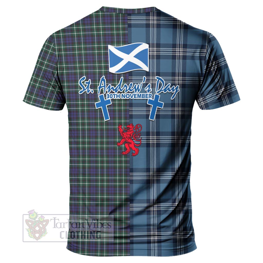 Tartan Vibes Clothing Allardice Tartan T-Shirt Happy St. Andrew's Day Half Tartan Style