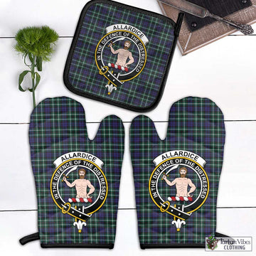 Allardice Tartan Combo Oven Mitt & Pot-Holder with Family Crest Black - Tartan Vibes Clothing