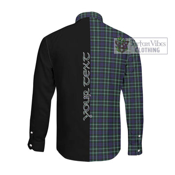 Allardice Tartan Long Sleeve Button Shirt with Family Crest and Half Of Me Style