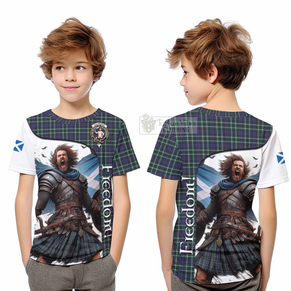 Tartan Vibes Clothing Allardice Crest Tartan Kid T-Shirt Inspired by the Freedom of Scottish Warrior