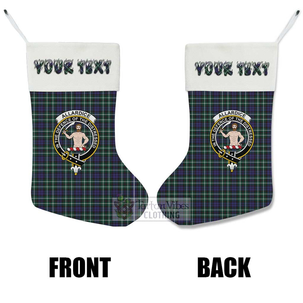 Tartan Vibes Clothing Allardice Tartan Family Crest Christmas Stocking with Personalized Text