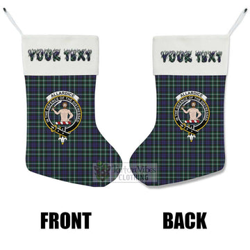 Allardice Tartan Family Crest Christmas Stocking with Personalized Text