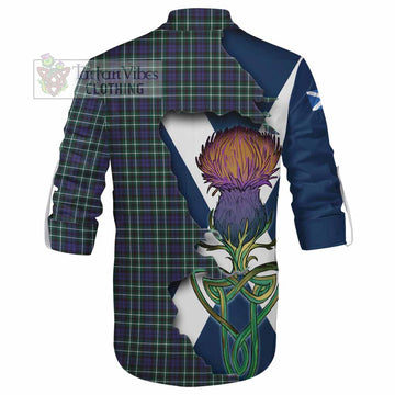 Allardice Tartan Family Crest Ghillie Kilt Shirt Scottish Thistle Celtic Inspired - Tartan Vibes Clothing