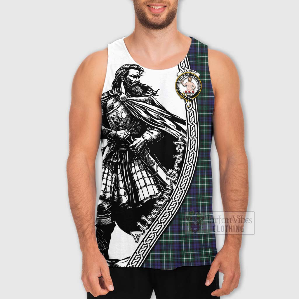 Tartan Vibes Clothing Allardice Tartan Clan Crest Men's Tank Top with Highlander Warrior Celtic Style