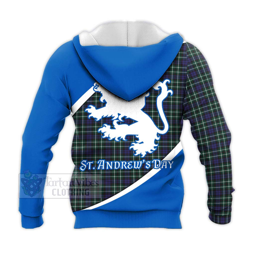 Tartan Vibes Clothing Allardice Family Crest Tartan Knitted Hoodie Celebrate Saint Andrew's Day in Style