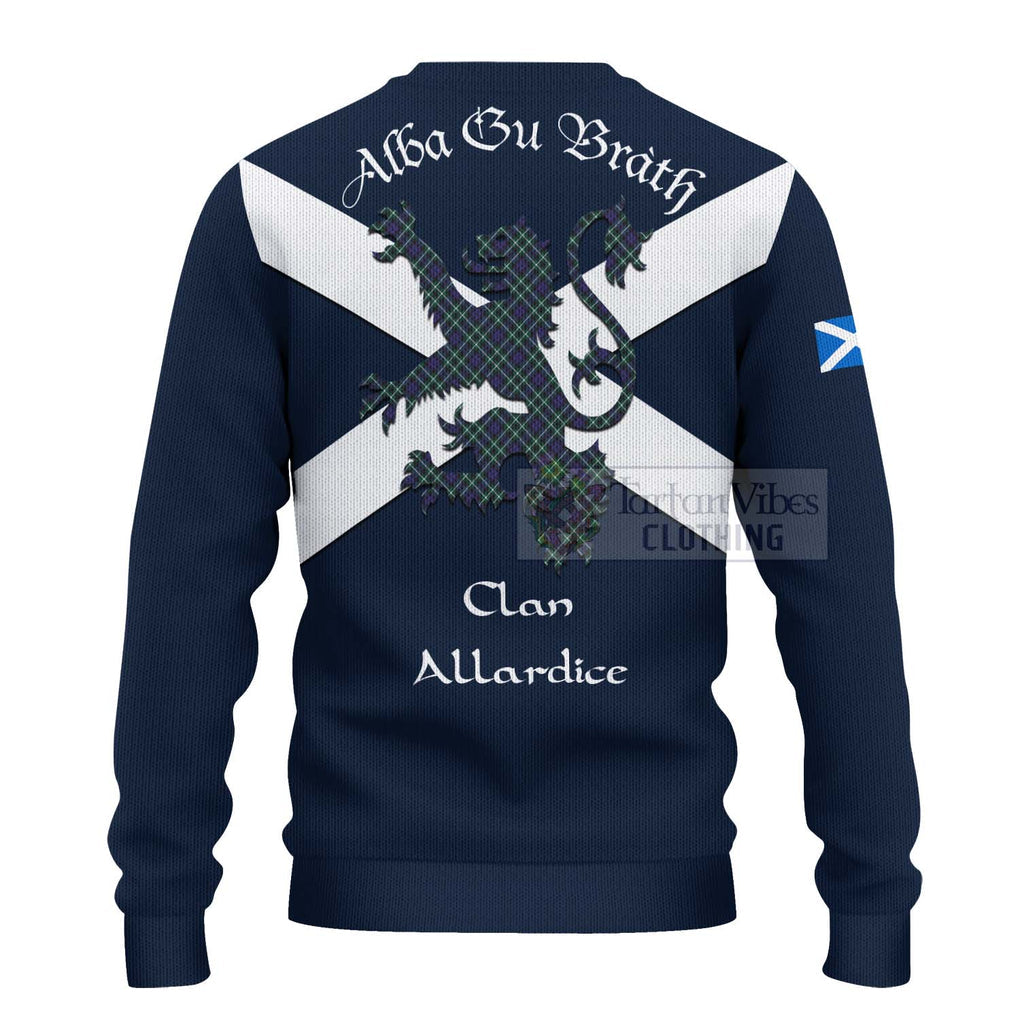 Tartan Vibes Clothing Allardice Tartan Lion Rampant Knitted Sweater – Proudly Display Your Heritage with Alba Gu Brath and Clan Name