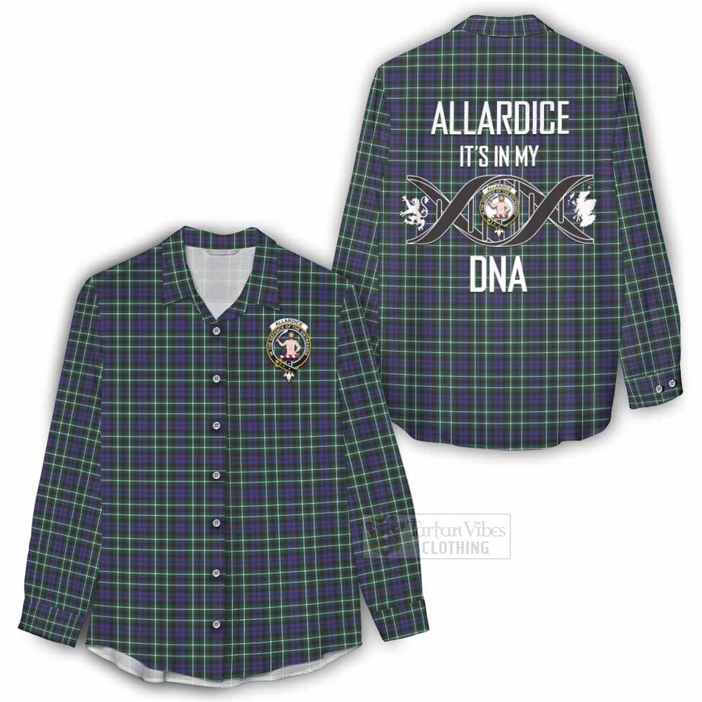 Tartan Vibes Clothing Allardice Tartan Women's Casual Shirt with Family Crest DNA In Me Style