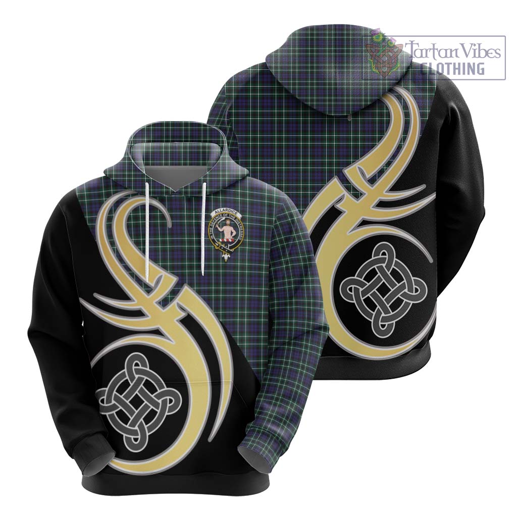 Tartan Vibes Clothing Allardice Tartan Hoodie with Family Crest and Celtic Symbol Style