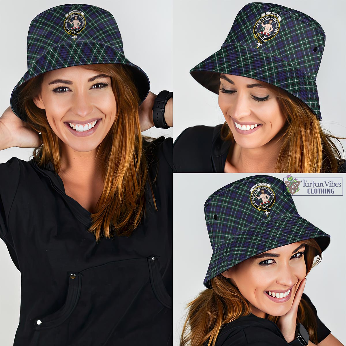 Tartan Vibes Clothing Allardice Tartan Bucket Hat with Family Crest