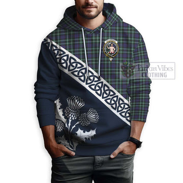 Allardice Tartan Hoodie Featuring Thistle and Scotland Map