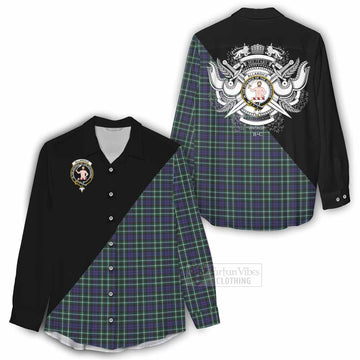 Allardice Tartan Women's Casual Shirt with Family Crest and Military Logo Style