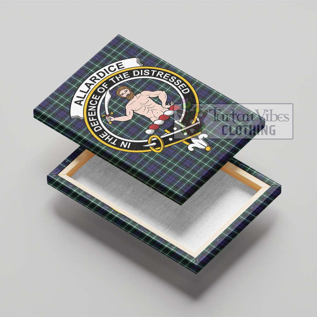 Allardice Tartan Canvas Print Wall Art with Family Crest - Tartan Vibes Clothing