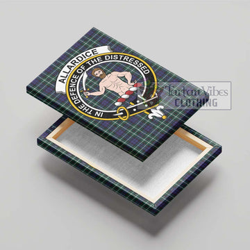 Allardice Tartan Canvas Print Wall Art with Family Crest