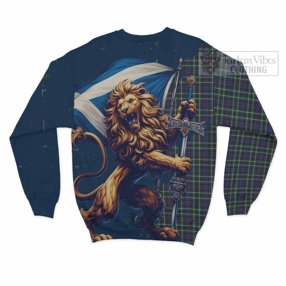 Tartan Vibes Clothing Allardice Tartan Family Crest Sweatshirt with Scottish Majestic Lion