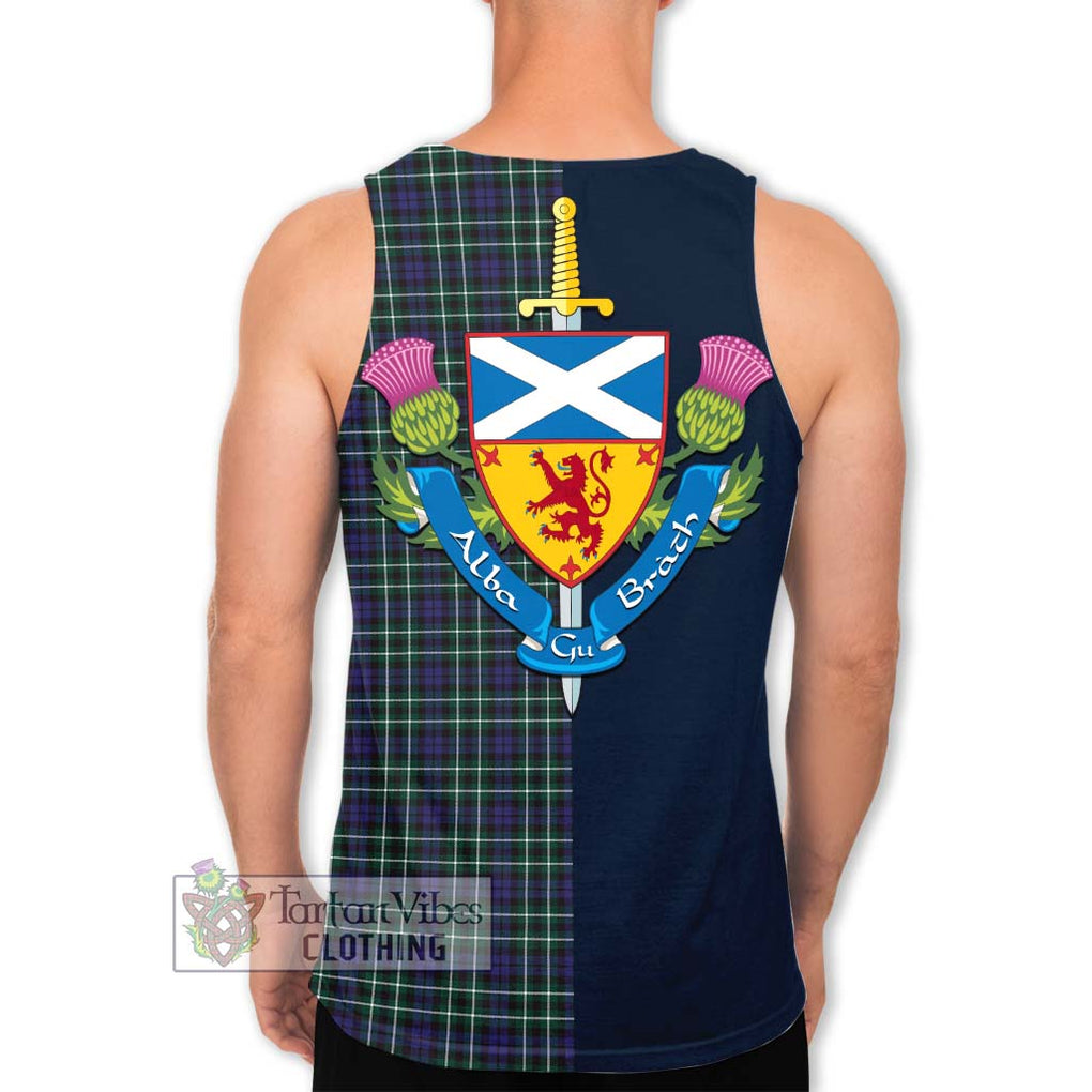 Tartan Vibes Clothing Allardice Tartan Men's Tank Top with Scottish Lion Royal Arm Half Style