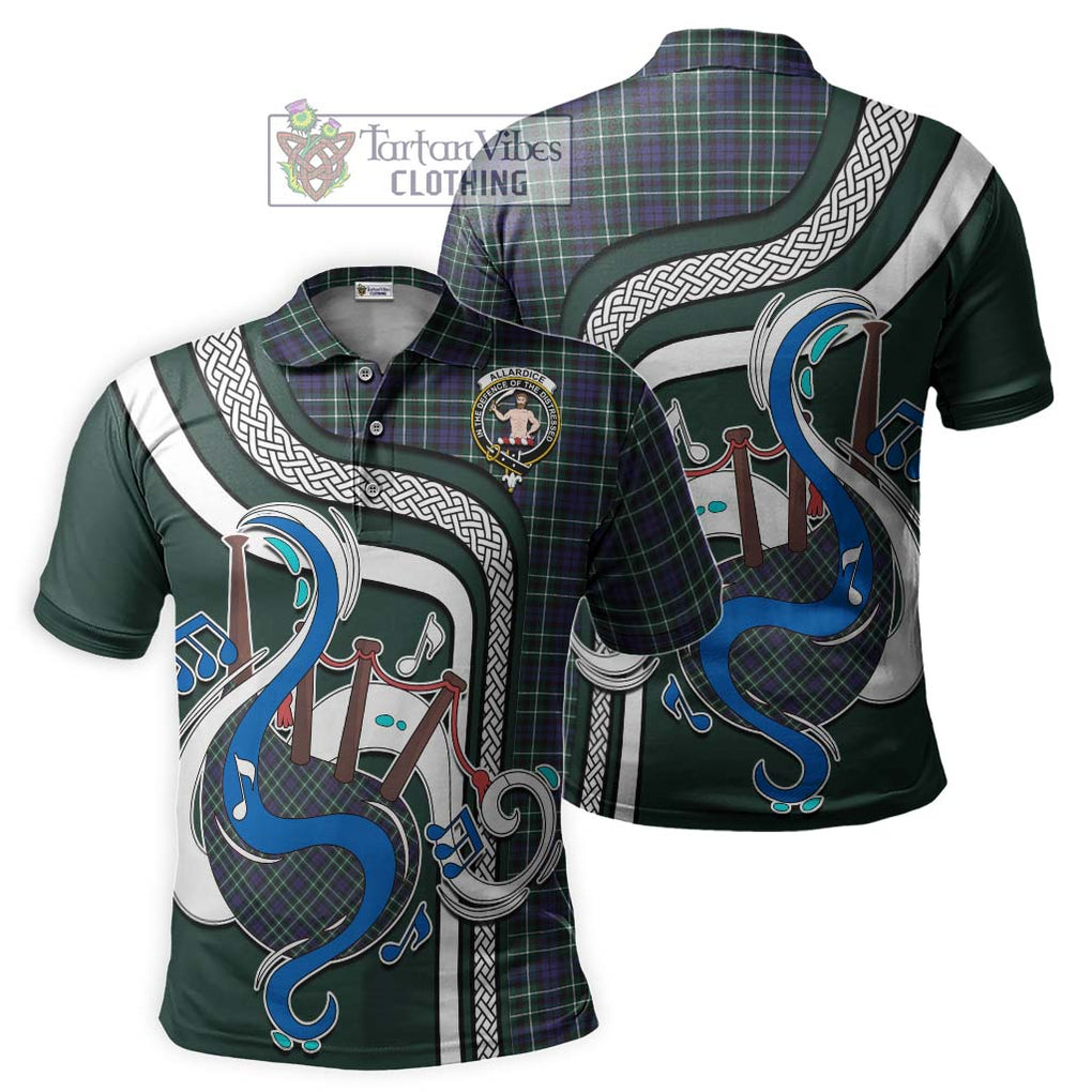 Tartan Vibes Clothing Allardice Tartan Polo Shirt with Epic Bagpipe Style