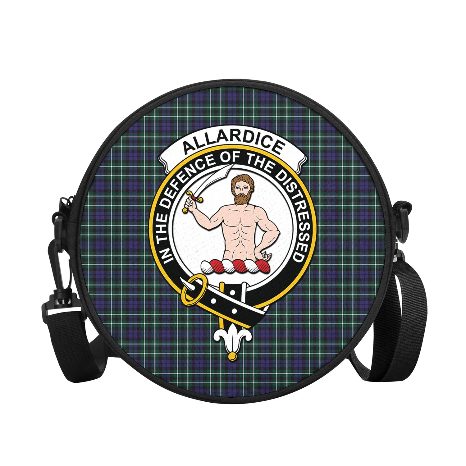 Allardice Tartan Round Satchel Bags with Family Crest - Tartanvibesclothing