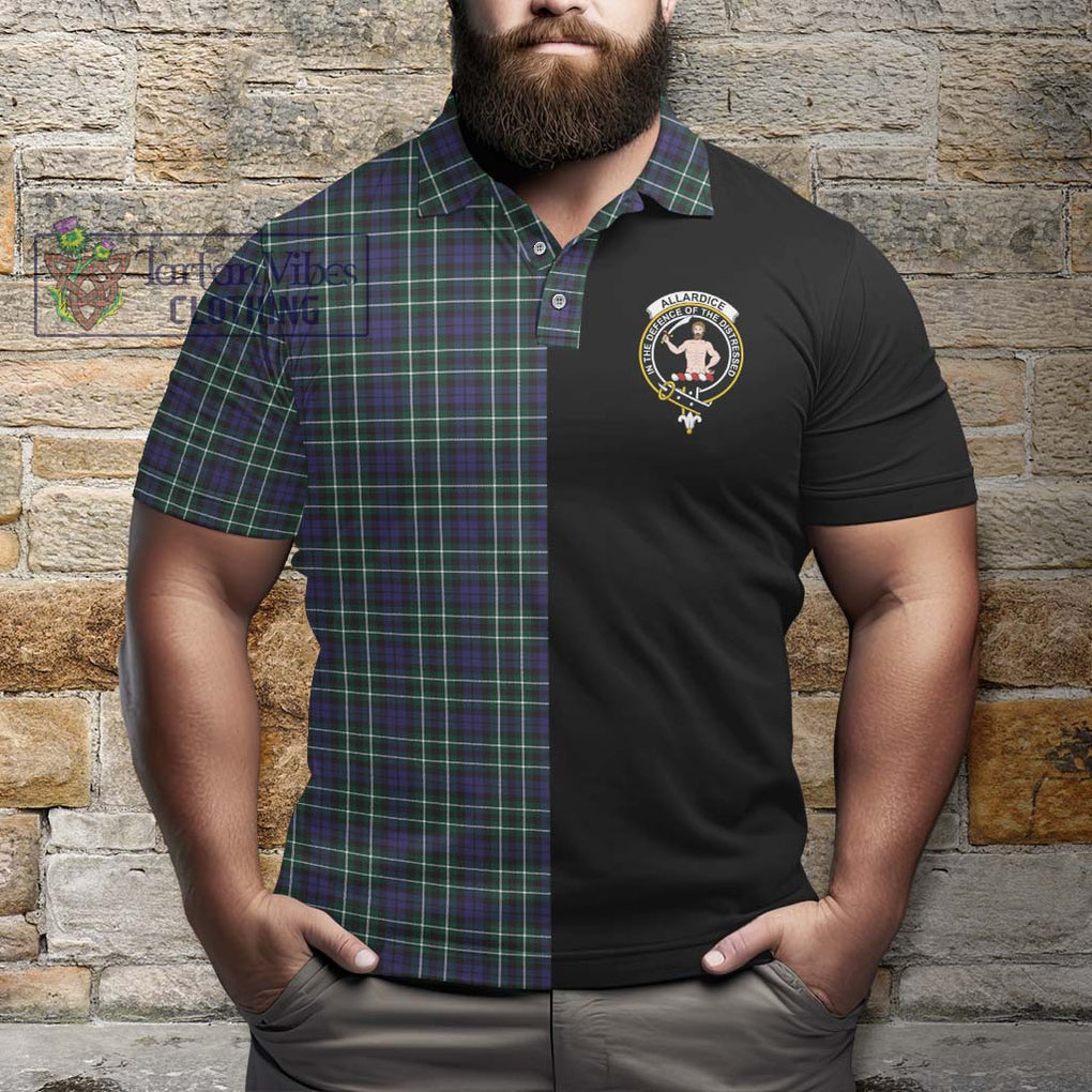 Allardice Tartan Polo Shirt with Family Crest and Half Of Me Style - Tartanvibesclothing Shop