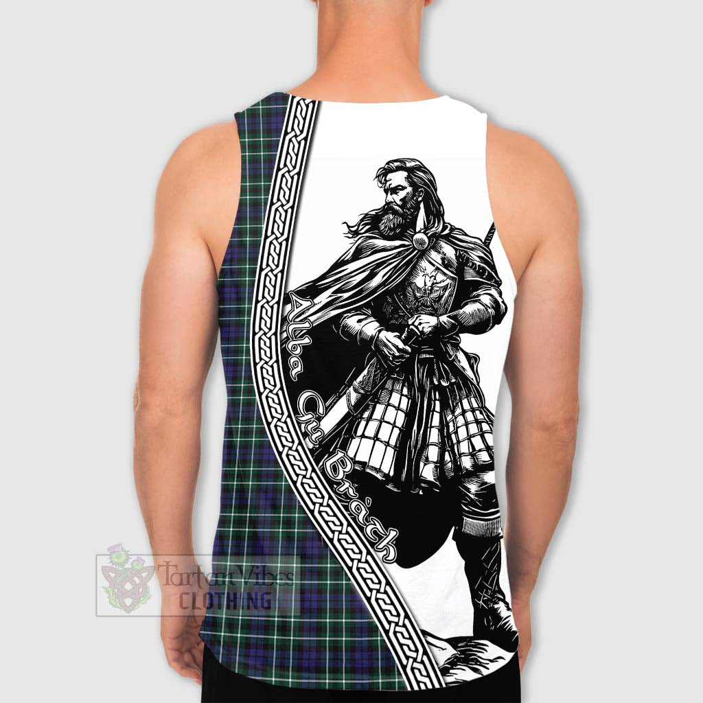 Tartan Vibes Clothing Allardice Tartan Clan Crest Men's Tank Top with Highlander Warrior Celtic Style