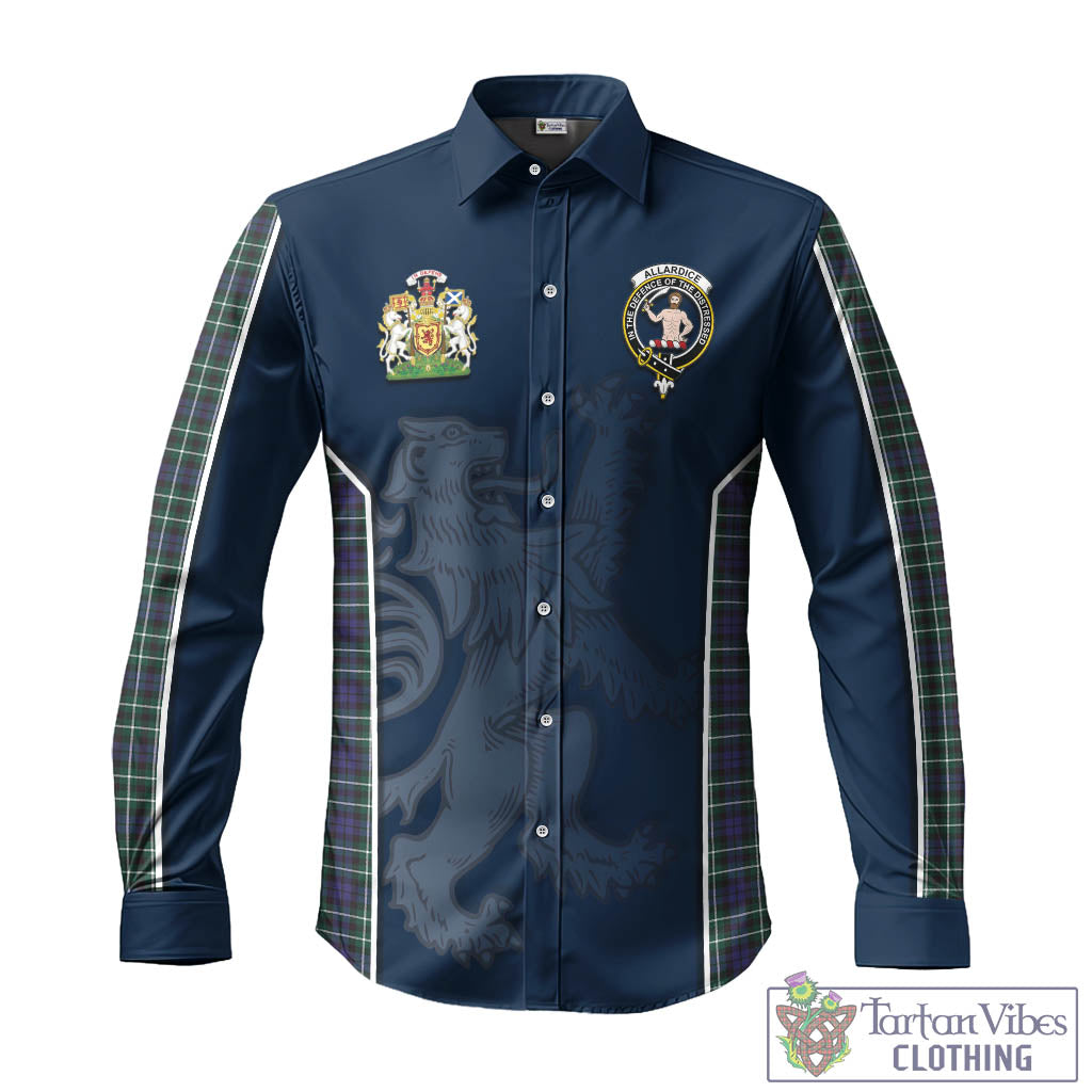 Tartan Vibes Clothing Allardice Tartan Long Sleeve Button Up Shirt with Family Crest and Lion Rampant Vibes Sport Style