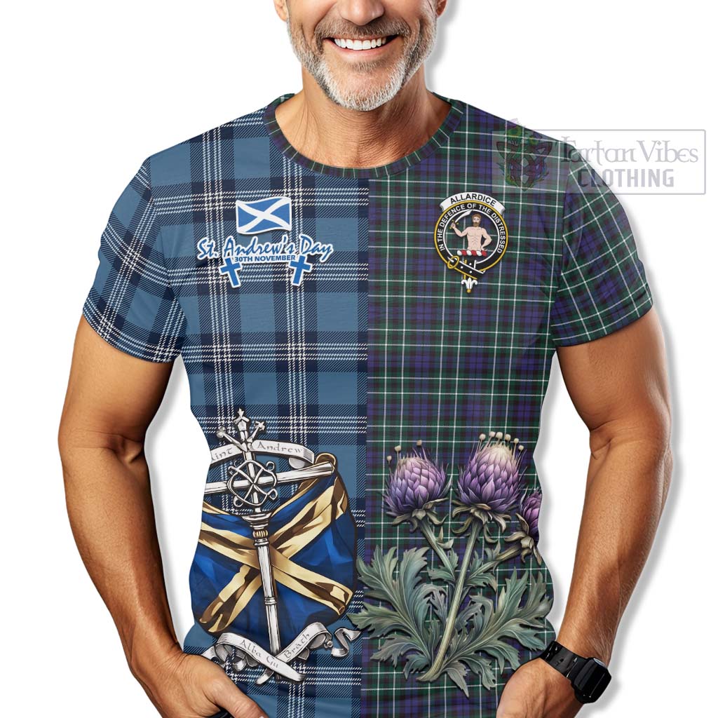 Tartan Vibes Clothing Allardice Tartan T-Shirt Happy St. Andrew's Day Half Tartan Style