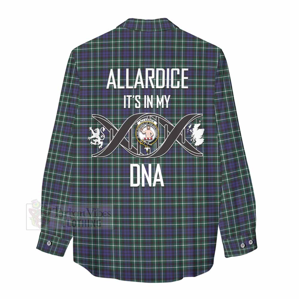 Tartan Vibes Clothing Allardice Tartan Women's Casual Shirt with Family Crest DNA In Me Style