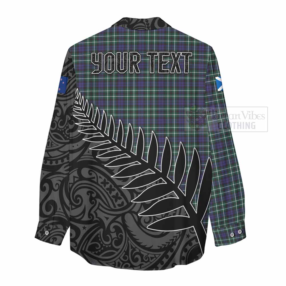 Tartan Vibes Clothing Allardice Crest Tartan Women's Casual Shirt with New Zealand Silver Fern Half Style